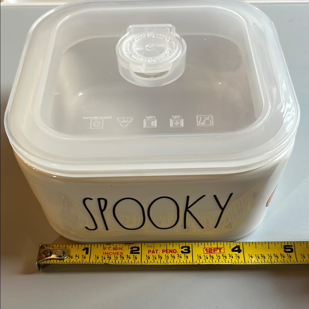 Rae Dunn White with pumpkins Food Storage Container